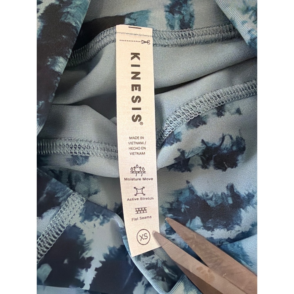 Kinesis High Rise Ankle Length Leggings Blue‎ Tie Dye Pockets Women XS - Picture 11 of 12